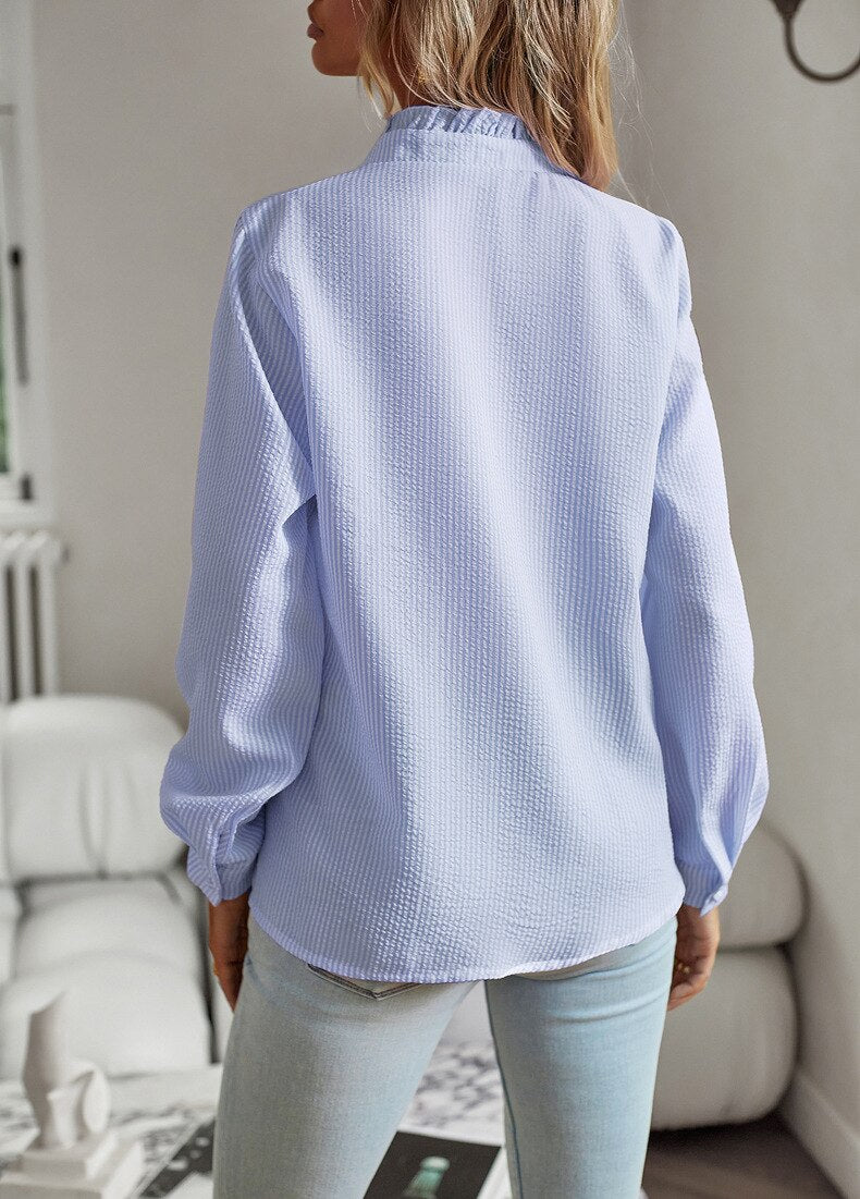 elegantedamesblouseblauwachterkant